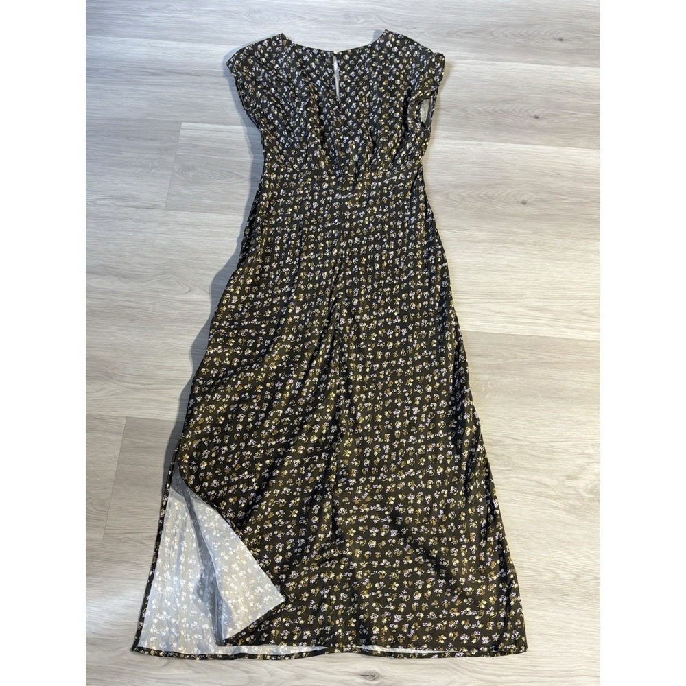Madewell Dark green and Cream Patterned Midi Dress Size 8 - Picture 3 of 9